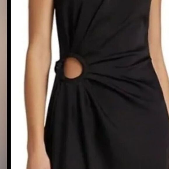 House of Harlow 1960 Revolve Satin Slip Dress Circle Side Cutout Black M… - Picture 3 of 14